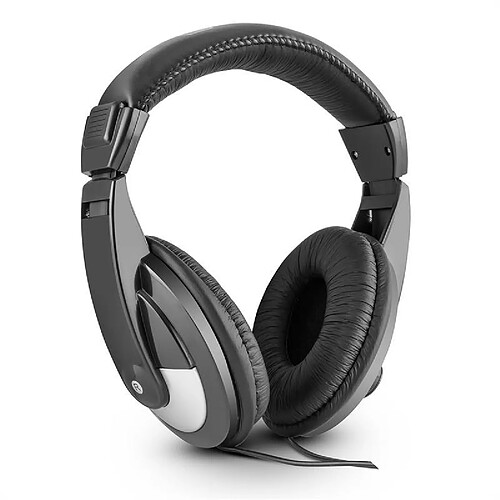 SkyTec SH120 Casque de DJ 105dB en similicuir câble 3m avec adaptateur Skytec