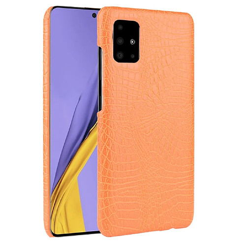 Wewoo Coque Pour Galaxy A51 Antichoc Crocodile Texture PC + PU Case Orange