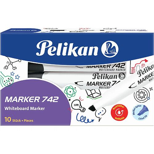 Pelikan Marqueur à tableau blanc 742, pointe biseautée, noir ()