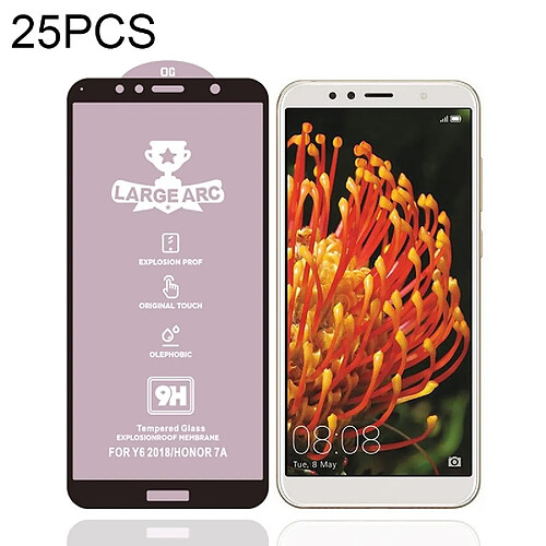 Wewoo Film de verre trempé Pour Huawei Y6 2018 25 PCS 9H HD de plein écran à haute alumine