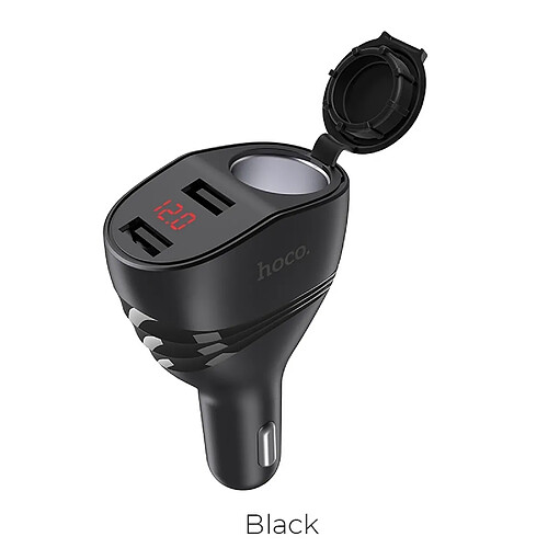 HOCO Chargeur Voiture Thunder power Chargeur Voiture 2 x USB 3,1A LCD + cigarette lighter Z34 Noir