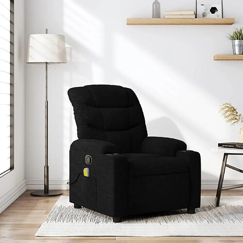 vidaXL Fauteuil de massage inclinable Noir Tissu