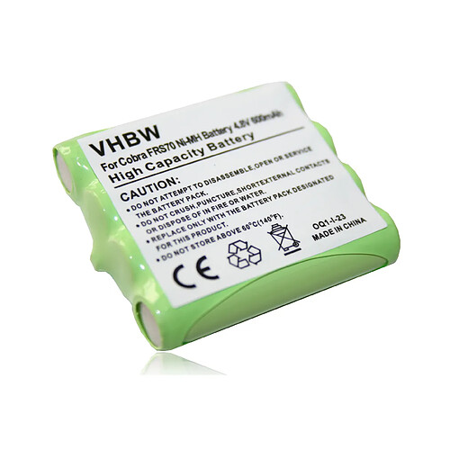 vhbw Batterie compatible avec Cobra FRS1102MFVP, FRS1102SB, FRS130, FRS250 MICRO, FRS305, FRS307 radio talkie-walkie (600mAh, 4,8V, NiMH)