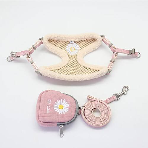 Universal Ensemble de cordes et de laisses pour chiens Sac à goûter Doux et chaud Brodé Petit gilet pour chiens pour chats Promenade extérieure | Bondage