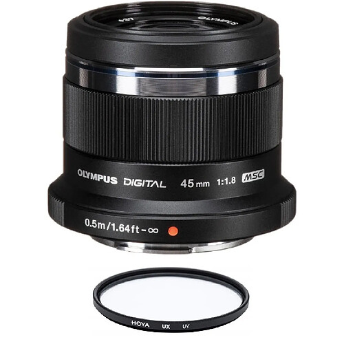 OLYMPUS 45MM F1.8 Black + HOYA UX UV 37mm Filter