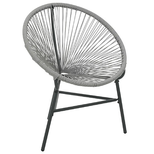 Maison Chic Chaise de jardin - Fauteuil d'extérieur sous forme de lune Résine tressée Gris -MN71321