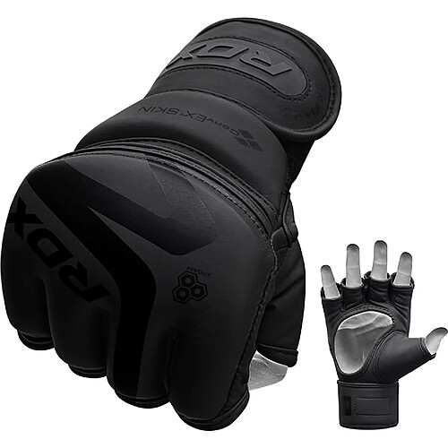 RDX Sports RDX F15 Noir Gants MMA Petite Cuir PU - RDX - GGR-F15MB-S