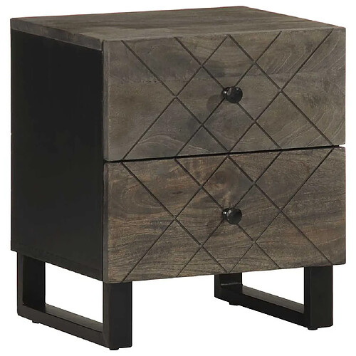 vidaXL Table de chevet noir 40x33x46 cm bois de manguier solide