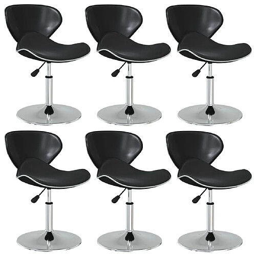 vidaXL Chaises à manger lot de 6 noir similicuir