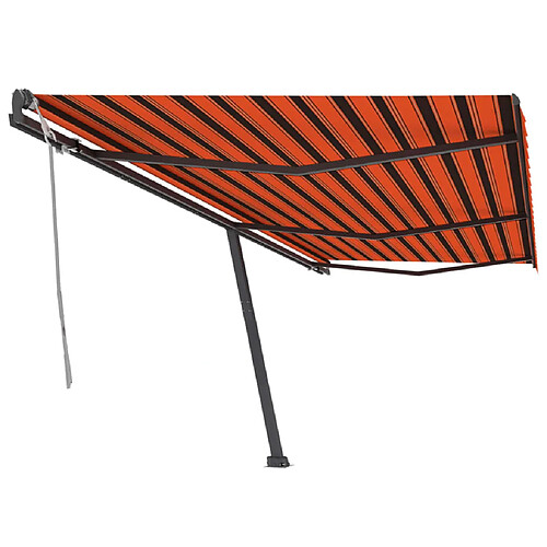 Maison Chic Auvent manuel rétractable,Store manuel de porte sur pied 600x300 cm Orange et marron -GKD14404