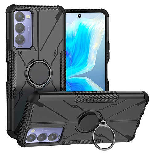 Coque en TPU 2-en-1, airbag quatre coins avec béquille pour votre Tecno Camon 18 - noir