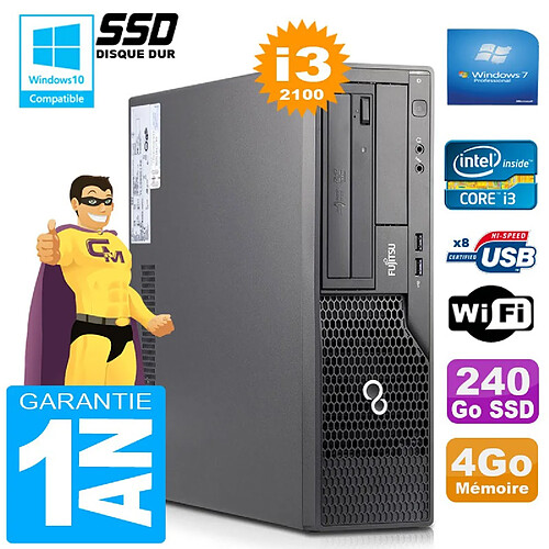 PC Fujitsu Esprimo E500 E85+ SFF Core I3-2100 RAM 4Go Disque 240 Go SSD Wifi W7 · Occasion