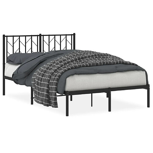 Maison Chic Cadre/structure de lit métal et tête de lit pour adulte - Lit Moderne Chambre noir 120x190 cm -MN63619