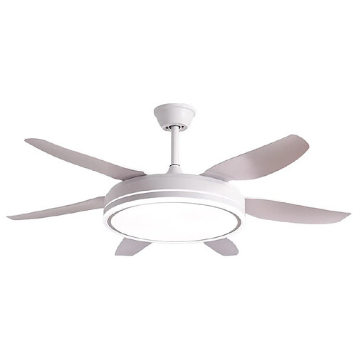 Ventilateur de plafond ORION blanc, 6 pales, 72W LED 3000|4000|6000K H.35xP.132/50cm