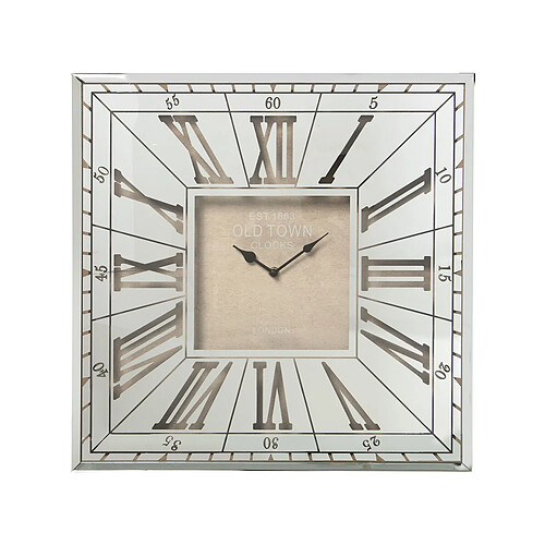 Horloge Murale Alexandra House Living Gris Argenté Verre 49 x 49 x 4 cm