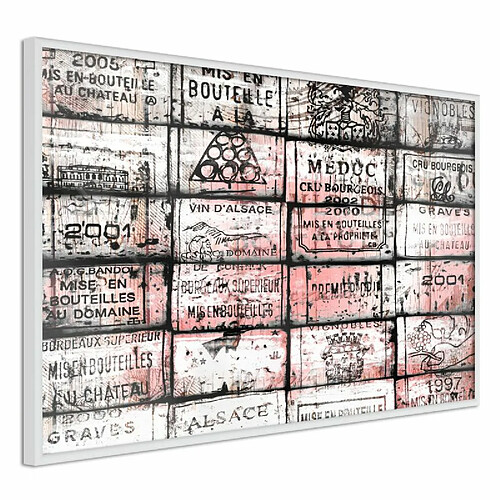 Paris Prix Affiche Murale Encadrée Wine History 90 x 60 cm Blanc