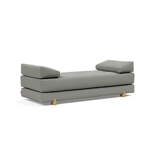 Inside 75 Méridienne design SIGMUND WOOD Ash Grey convertible lit 160*200 cm pieds chêne