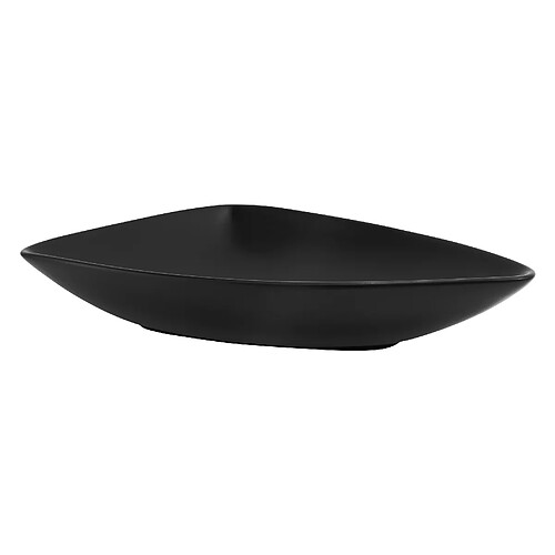 ML-Design Lavabo en Céramique Noir Mat, 69 x 46 x 13 cm, Triangulaire, Vasque à Poser sur Plan de Toilette, Lave-Mains Évier pour la Salle de Bain/WC Invités, Design Moderne, sans Matériel de Montage