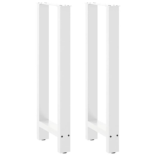 vidaXL Pieds de table basse blanc 2 pcs 50x(100-101) cm acier