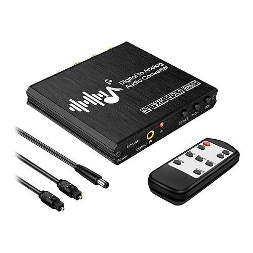 192KHz DAC Numérique Coaxial Toslink Audio Converter Contrôle Du Volume Réglage des Basses Optique Coaxial Spdif Entrée RCA 3.5mm Sortie