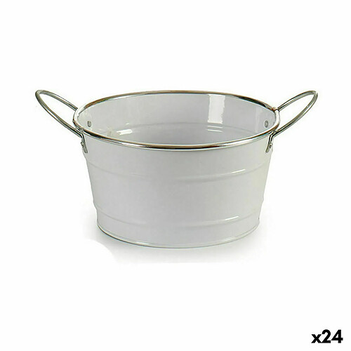 Ibergarden Cache-pot Seau Blanc Argenté Zinc 27,5 x 10,5 x 20 cm (24 Unités)