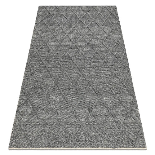 RUGSX Tapis en laine TAHAR 99001K anthracite - TISSÉ MAIN boucle, losanges, bohème 120x180 cm