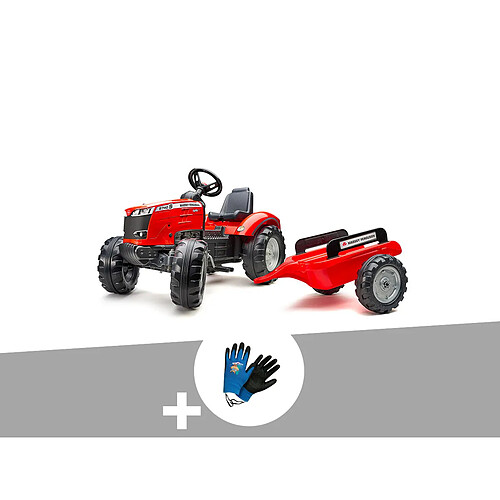 Falk / Falquet Tracteur enfant Massey Ferguson 3 à 7 ans Falk + Gants