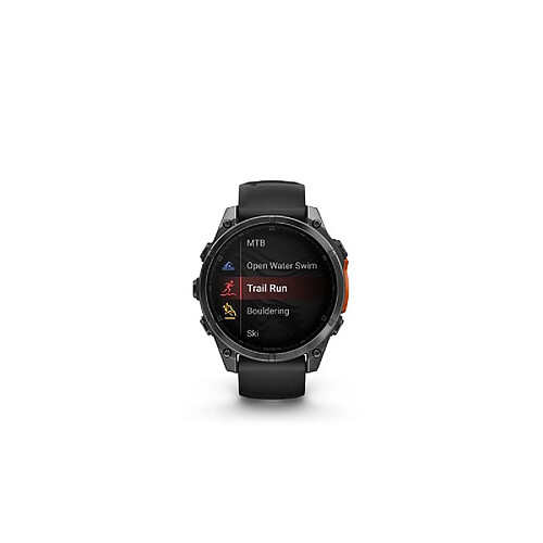 Montre connectée Garmin Fenix8 47 mm Gris avec bracelet Noir