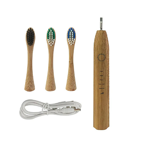 Universal Brosse à dents électrique en bambou Brosse à dents en nylon Biodégradable Naturelle Eco Friendly Adhesive Réutilisable(Bois)