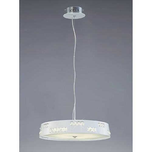 Luminaire Center Suspension Phoenix 18W LED 3600K blanc/cristal