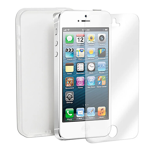 CAMPUS Coque iPhone 5 FlexShield silicone Blanc/Transparent + Film