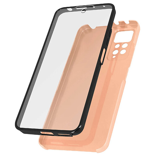 Avizar Coque 360 pour Xiaomi Redmi Note 11 Pro 5G Dos Rigide Avant Souple Rose gold