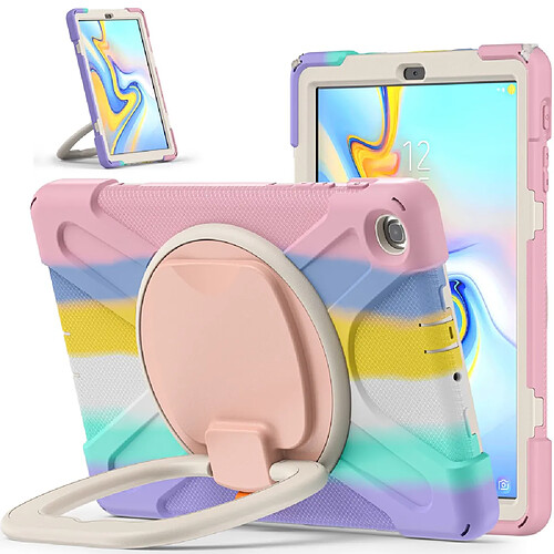 Coque en TPU + Silicone avec béquille pivotante à 360° Coloré/Rose pour votre Samsung Galaxy Tab A 10.1 (2019) SM-T510 (Wi-Fi)/SM-T515 (LTE)