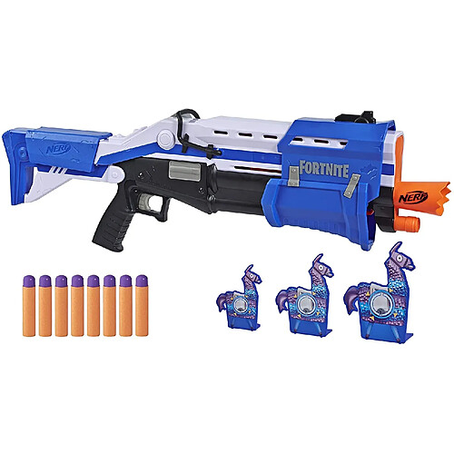 Nerf pistolet fortnite TS-R avec cibles Lama et Flechettes Mega Fortnite Officielles bleu noir