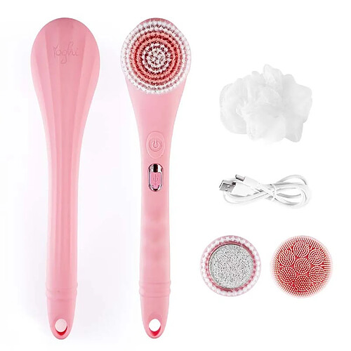 Brosse De Douche électrique Rose Sans Fil 4en1 Cleanbody Yoghi