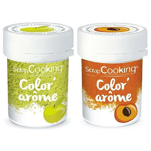 Scrapcooking 2 colorants alimentaires aux arômes de pomme & abricot