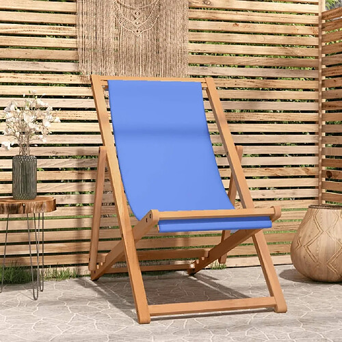 Maison Chic Chaise de terrasse jardin,fateuill d'extérieur Teck 56x105x96 cm Bleu -GKD78731