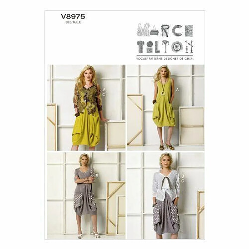 Vogue Patterns V8975 Patrons de robes et vestes pour femme Multicolore Tailles XS à M