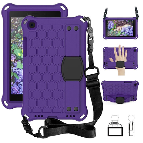 Wewoo Housse Coque Pour Galaxy Tab A8.0 T290 / T295 ?2019? Conception en nid d'abeille EVA + PC de protection plate anti-chute à quatre coins avec sangles Violet + Noir