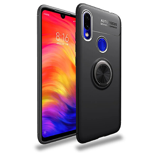 Wewoo Coque Souple Titulaire d'anneau en métal 360 degrés rotation cas TPU pour Xiaomi Redmi 7 noir