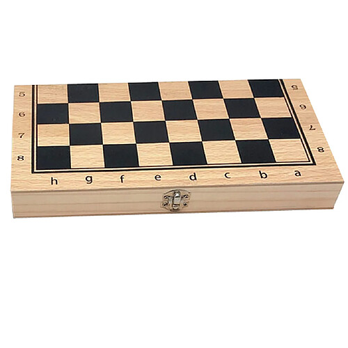 Jeu D'échecs De Voyage International Pliant En Bois Fait à La Main 24x24cm