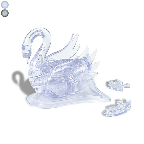 Totalcadeau Puzzle 3D de cygne effet cristal transparent