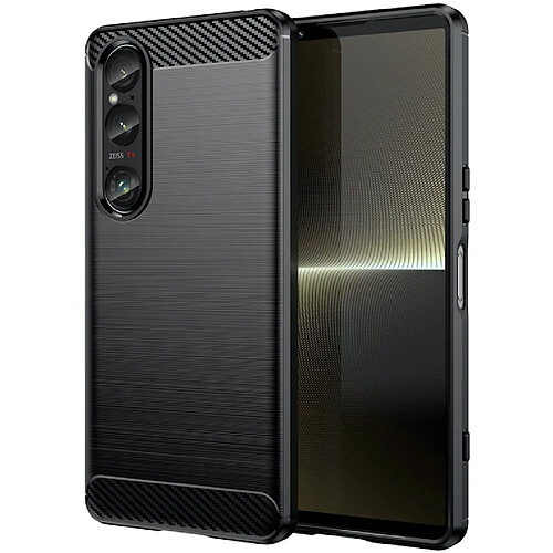 Htdmobiles Coque pour Sony Xperia 1 VI - housse etui silicone gel carbone + verre trempe - NOIR