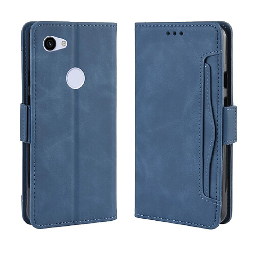 Wewoo Housse Coque Etui en cuir de modèle de portefeuille style skin feel pour google pixel 3a XLavec fente carte séparée bleu