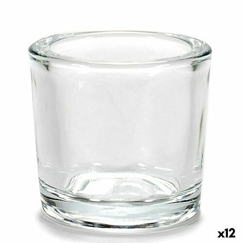 Gift Decor Bougeoir Transparent verre 6,5 x 6 x 6,5 cm (12 Unités)