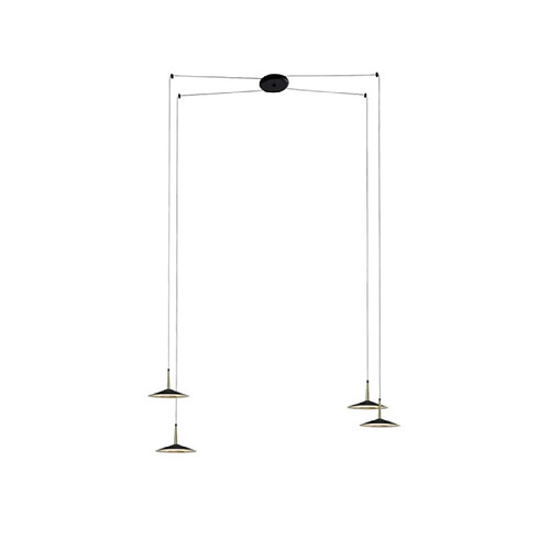 Luminaire Center Suspension Orion Laiton antique, noir