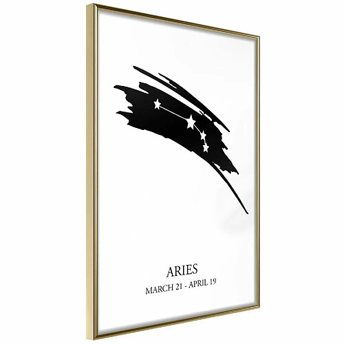 Paris Prix Affiche Murale Encadrée Zodiac Aries I 30 x 45 cm Or