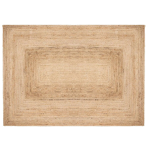 Pegane Tapis rectangulaire, moquette carpette en jute tressé coloris naturel - Longueur 230 x Profondeur 160 x Hauteur 0.5 cm