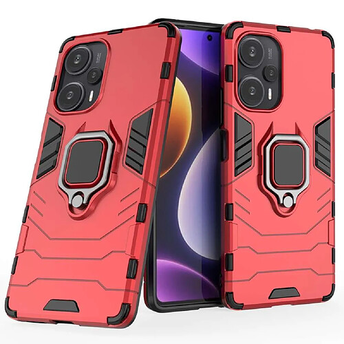 Htdmobiles Coque pour Xiaomi Poco F5 5G / Redmi Note 12 Turbo - housse etui rigide anti choc + verre trempe - ROUGE