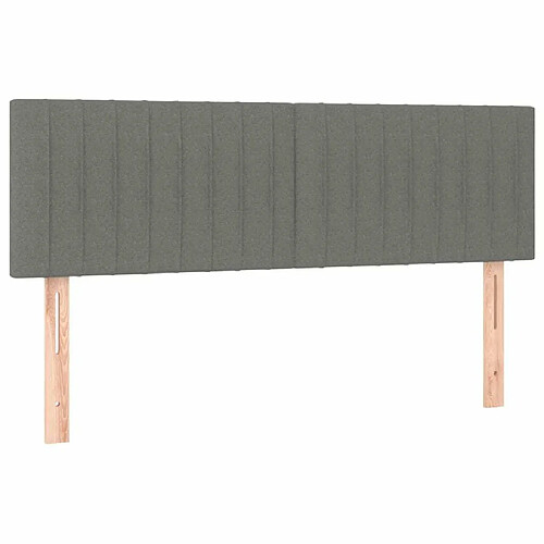 Maison Chic Lot de 2 Têtes de lit design pour chambre - Décoration de lit Gris foncé 72x5x78/88 cm Tissu -MN77492